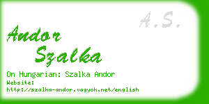 andor szalka business card